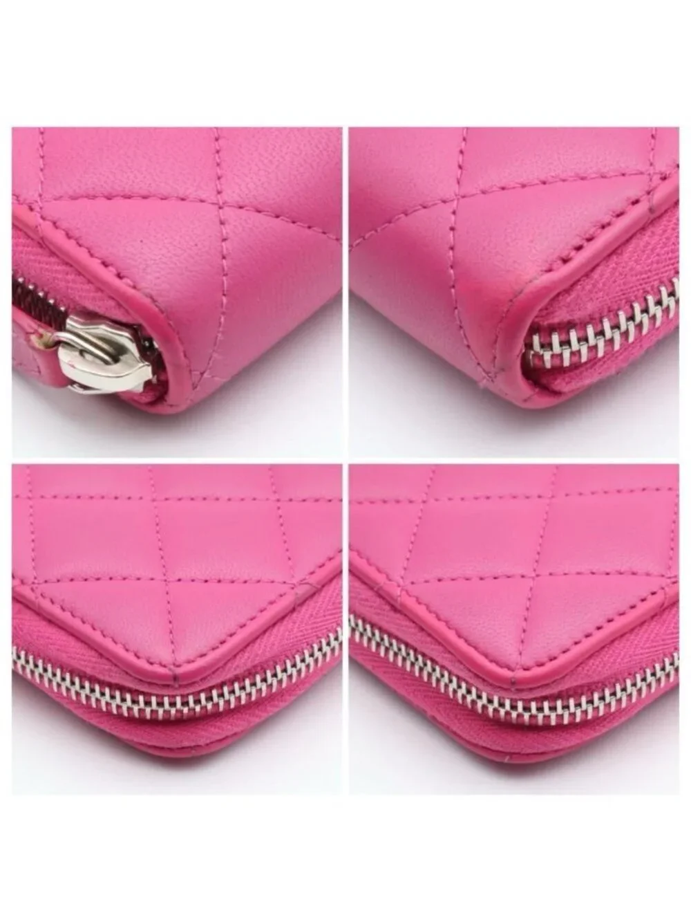 Chanel Zip Around Wallet Quilted Pink